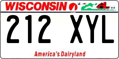 WI license plate 212XYL