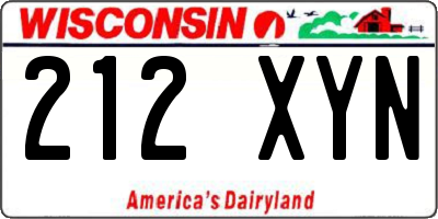 WI license plate 212XYN