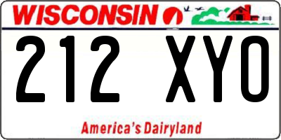 WI license plate 212XYO