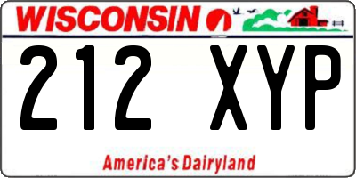 WI license plate 212XYP