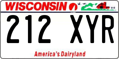 WI license plate 212XYR