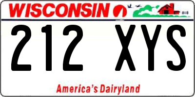 WI license plate 212XYS