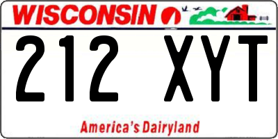 WI license plate 212XYT