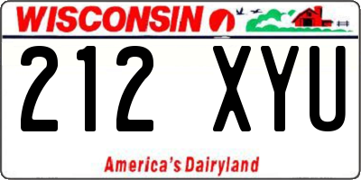 WI license plate 212XYU