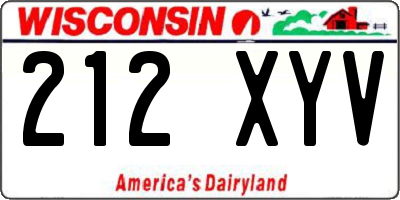 WI license plate 212XYV