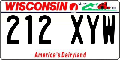 WI license plate 212XYW