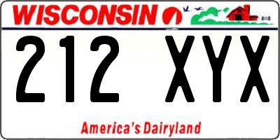 WI license plate 212XYX