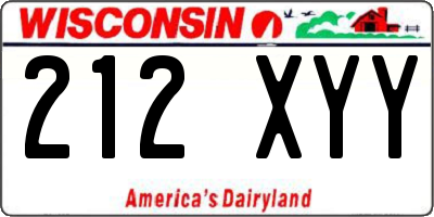 WI license plate 212XYY