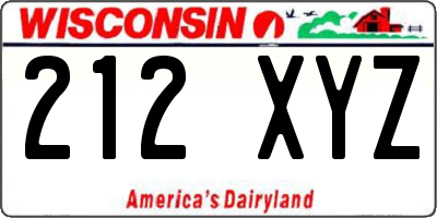 WI license plate 212XYZ