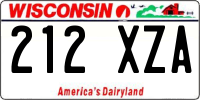 WI license plate 212XZA