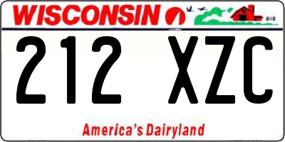 WI license plate 212XZC