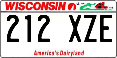 WI license plate 212XZE