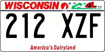 WI license plate 212XZF