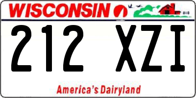 WI license plate 212XZI