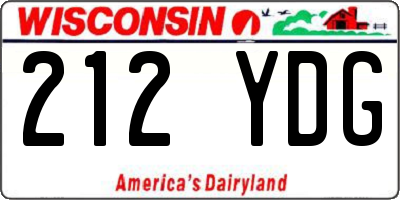 WI license plate 212YDG