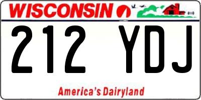 WI license plate 212YDJ
