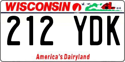 WI license plate 212YDK