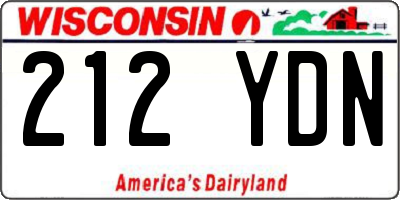 WI license plate 212YDN