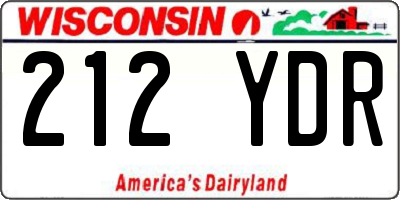 WI license plate 212YDR