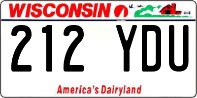WI license plate 212YDU