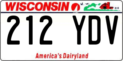 WI license plate 212YDV