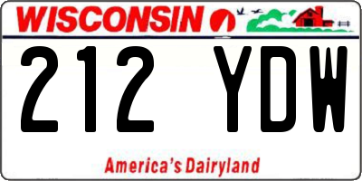 WI license plate 212YDW