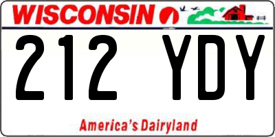 WI license plate 212YDY