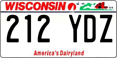 WI license plate 212YDZ