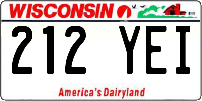 WI license plate 212YEI
