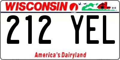 WI license plate 212YEL
