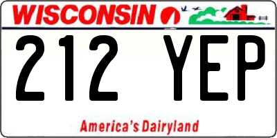 WI license plate 212YEP