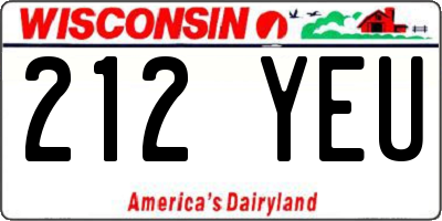 WI license plate 212YEU