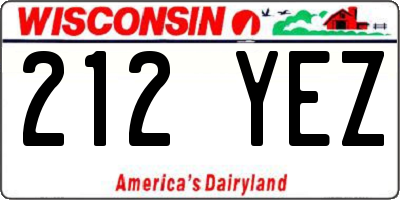 WI license plate 212YEZ