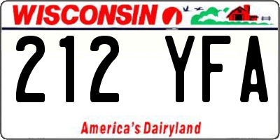 WI license plate 212YFA