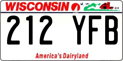 WI license plate 212YFB