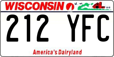 WI license plate 212YFC