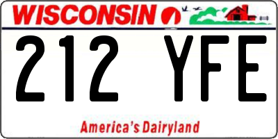 WI license plate 212YFE