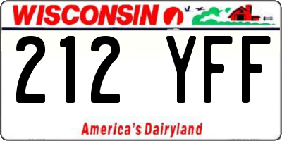 WI license plate 212YFF
