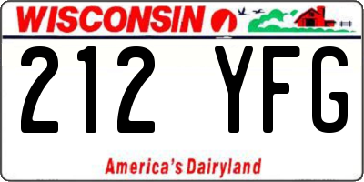 WI license plate 212YFG