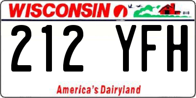 WI license plate 212YFH