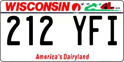 WI license plate 212YFI