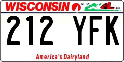 WI license plate 212YFK