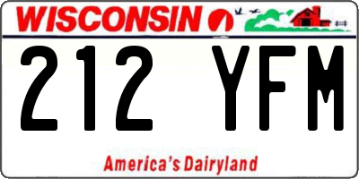 WI license plate 212YFM
