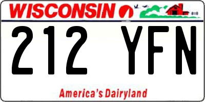 WI license plate 212YFN