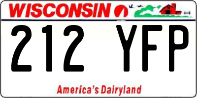 WI license plate 212YFP