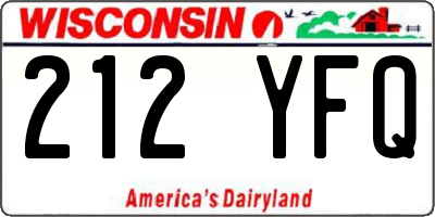 WI license plate 212YFQ