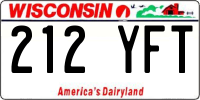 WI license plate 212YFT