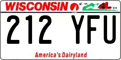 WI license plate 212YFU