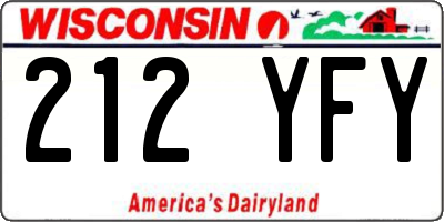 WI license plate 212YFY