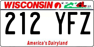 WI license plate 212YFZ